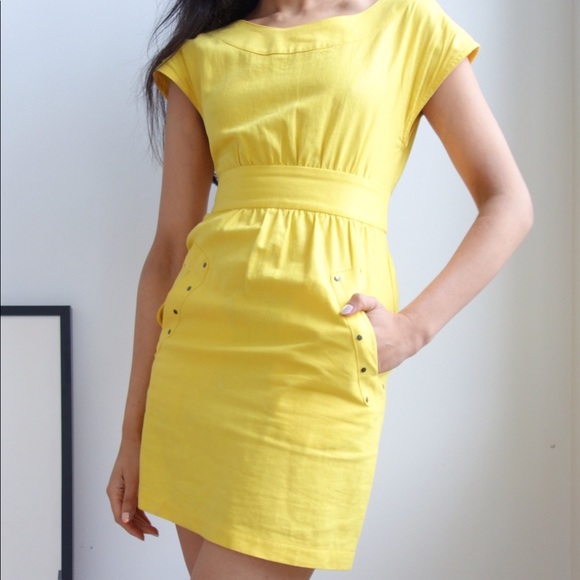 The OC Edie Rose Yellow studded Dress rachel bilson - Picture 2 of 5